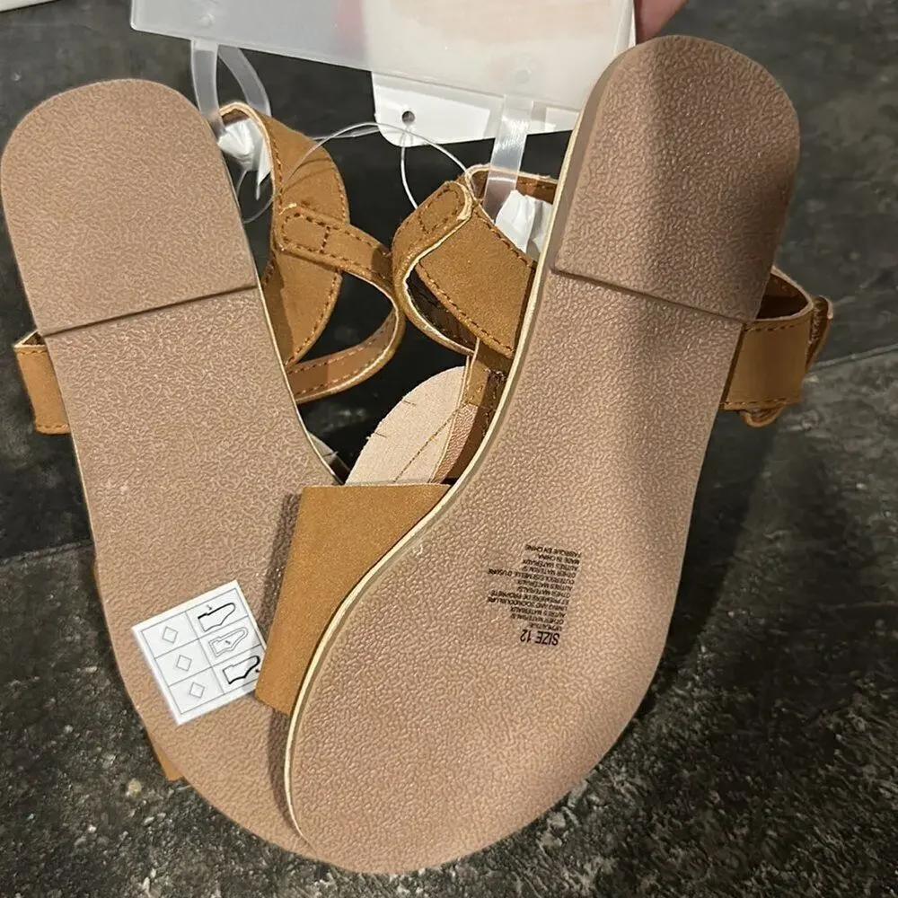 Gymboree Brown Leaf Sandals 12 NWT